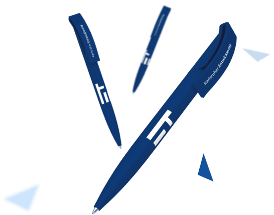 Drei Stifte mit Logo des Entwicklertags